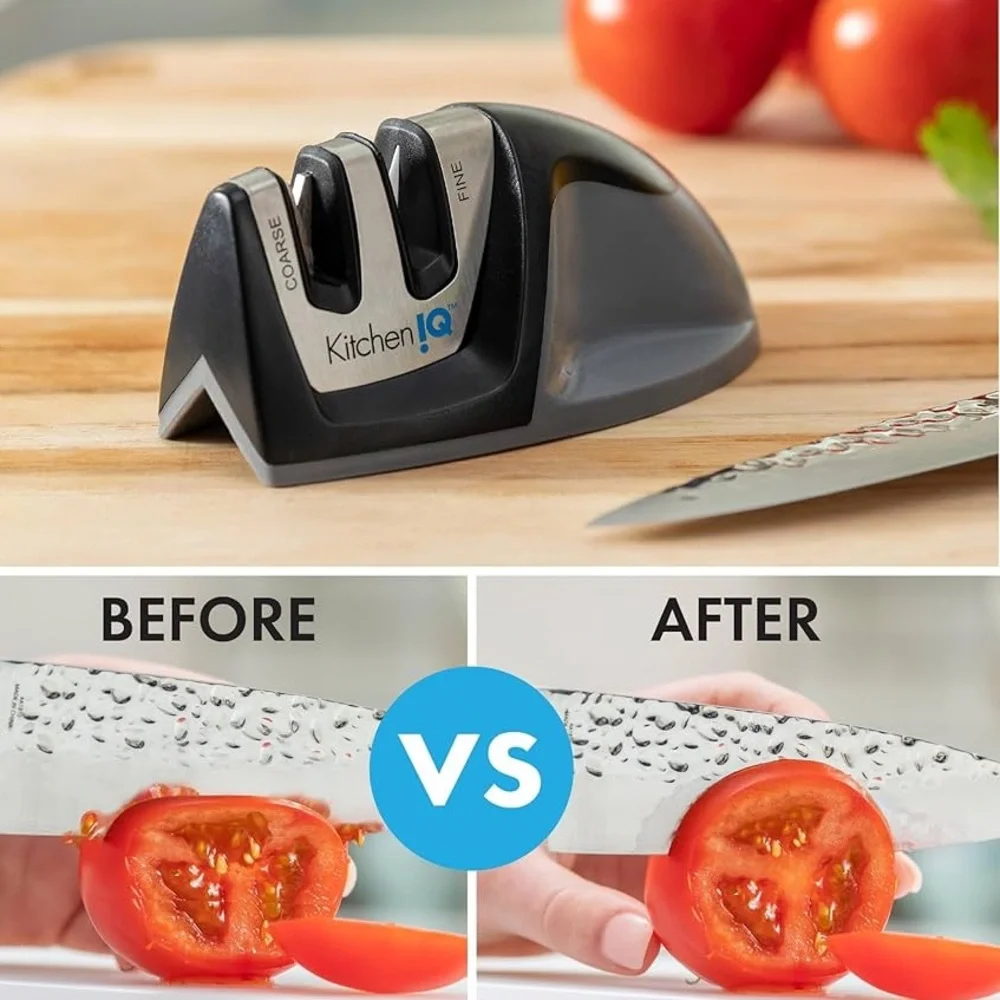 KitchenIQ Compact Knife Sharpener Edge Grip  Kitchen Tool NWT